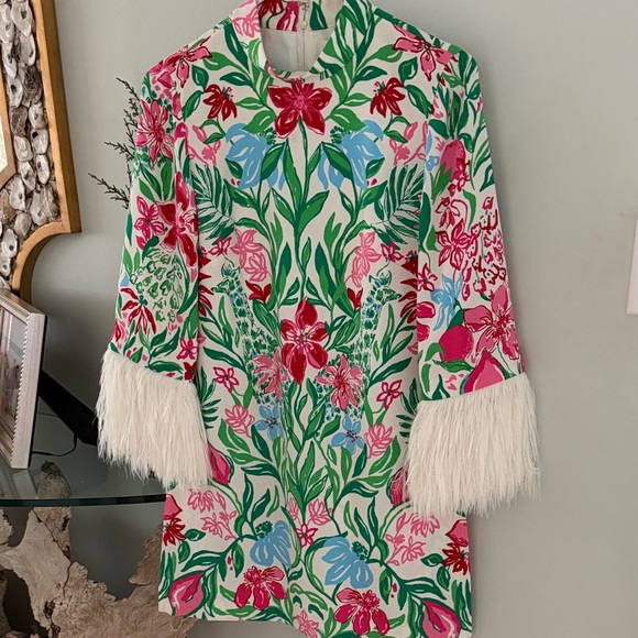 Agnes skirted shift romper 
Lilly Pulitzer Floral with Fringe-Holiday fun! - Picture 2 of 14